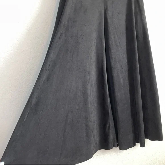 Zara Black Suede Long Maxi Skirt Size Medium - Picture 2 of 9